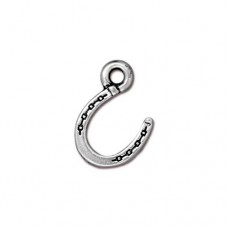 15mm TierraCast Horseshoe Charms - Antique Fine Silver Plated
