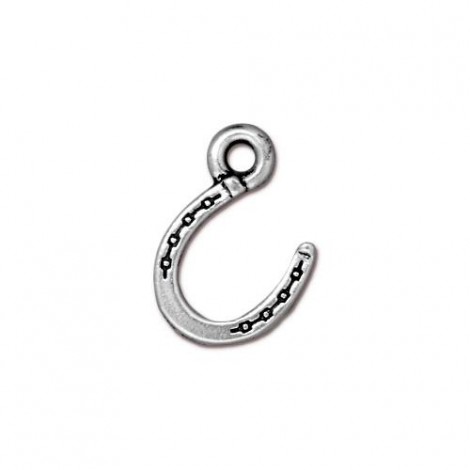 15mm TierraCast Horseshoe Charms - Antique Fine Silver Plated