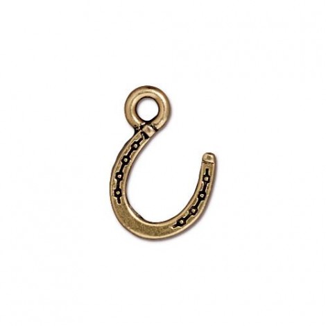 15mm TierraCast Horseshoe Charms - Antique 22K Gold Plated