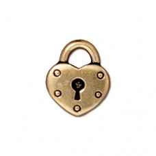 17mm TierraCast Lock Charm - Antique Gold Plated