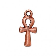 22x10mm TierraCast Ankh Drop - Antique Copper Plated - Pack of 2