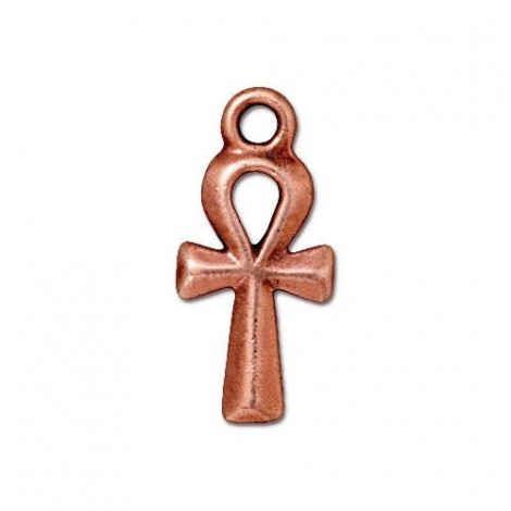 22x10mm TierraCast Ankh Drop - Antique Copper Plated - Pack of 2