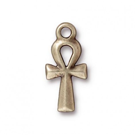 22x10mm TierraCast Ankh Drop - Brass Oxide - Pack of 2