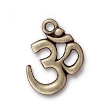 22mm TierraCast Om Pendant - Brass Oxide Plated - Each