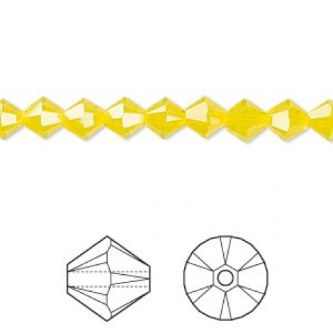 6mm Swarovski Crystal Bicones - Yellow Opal - Pack of 10