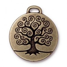 26mm TierraCast Tree of Life Drops - Ant Brass Oxide - Each