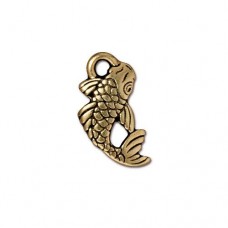 10x18mm TierraCast Koi Fish Charm - Antique 22K Gold Plated