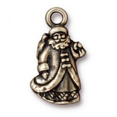 22mm TierraCast St. Nick (Santa) Charm - Antique Brass Oxide - Pack of 2