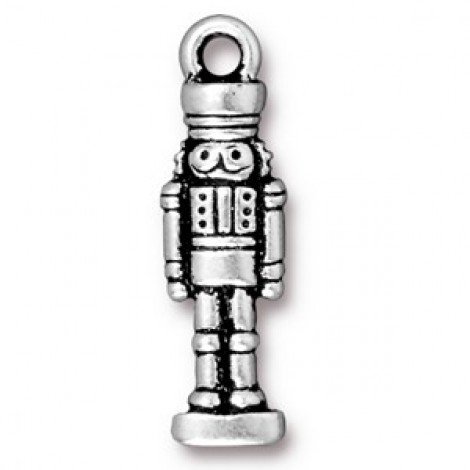 27mm TierraCast Nutcracker Charm - Fine Silver Plated - Each 27mm TierraCast Nutcracker Charm - Fine Silver Plated - Each