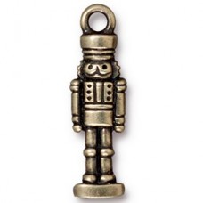 27mm TierraCast Nutcracker Charm - Antique Brass Oxide - Pack of 2