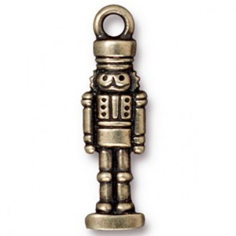 27mm TierraCast Nutcracker Charm - Antique Brass Oxide - Pack of 2 27mm TierraCast Nutcracker Charm - Antique Brass Oxide - Pack of 2