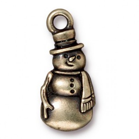 22mm TierraCast Frosty Snowman Charm - Ant Brass Oxide