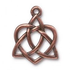 TierraCast 27x21mm Lge Celtic Open Heart - Ant Copper - each
