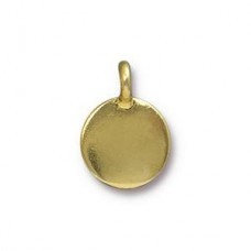 12mm TierraCast Blank Charms - Bright 22K Gold Plated