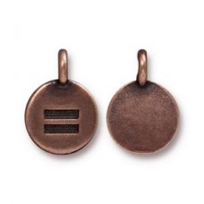 12mm TierraCast Equality Charm - Antique Copper - Pack of 2