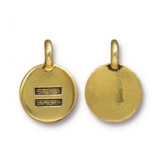 12mm TierraCast Equality Charm - Antique Gold - Pack of 2