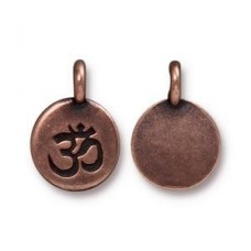 12mm TierraCast Om Charms - Antique Copper - Pack of 2