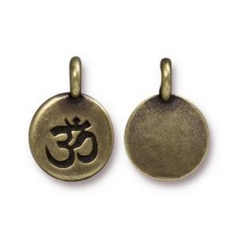 12mm TierraCast Om Charms - Ant Brass Oxide - Pack of 2