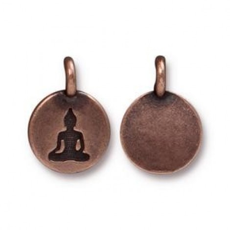 12mm TierraCast Buddha Charm - Antique Copper - Pack of 2