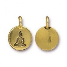 12mm TierraCast Buddha Charm - Antique Gold