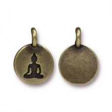 12mm TierraCast Buddha Charm - Brass Oxide - Pack of 2