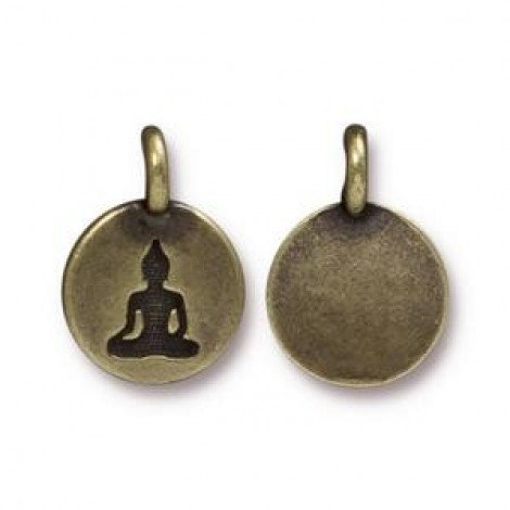 12mm TierraCast Buddha Charm - Brass Oxide - Pack of 2