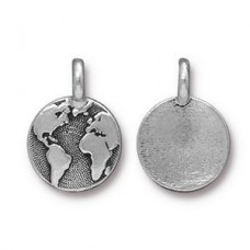 12mm TierraCast Earth Charms - Antique Silver - Pack of 2