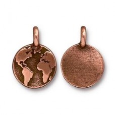 12mm TierraCast Earth Charms - Antique Copper