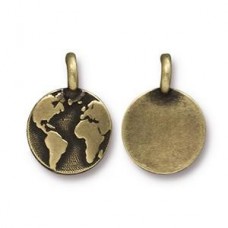 12mm TierraCast Earth Charms - Antique Brass Oxide