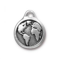 16mm TierraCast Earth Drop - Antique Silver - Pack of 2