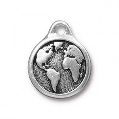 16mm TierraCast Earth Drop - Antique Silver - Pack of 2