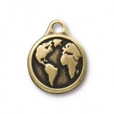 16mm TierraCast Earth Drop - Antique Brass Oxide - Pack of 2