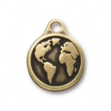 16mm TierraCast Earth Drop - Antique Brass Oxide - Pack of 2
