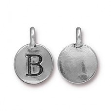 11x16mm TierraCast Letter Charms - B - Antique Silver - Each