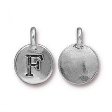 11x16mm TierraCast Letter Charms - F - Antique Silver