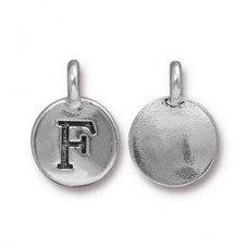 11x16mm TierraCast Letter Charms - F - Antique Silver - Each