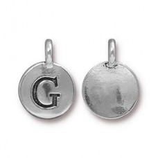11x16mm TierraCast Letter Charms - G - Antique Silver