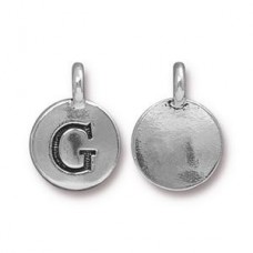 11x16mm TierraCast Letter Charms - G - Antique Silver - Each