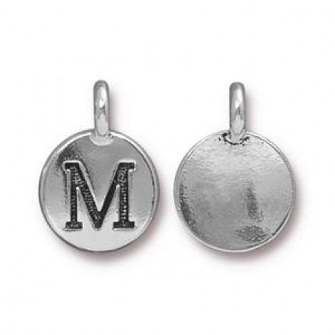 11x16mm TierraCast Letter Charms - M - Antique Silver- Each