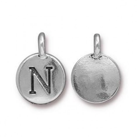 11x16mm TierraCast Letter Charms - N - Antique Silver - Each