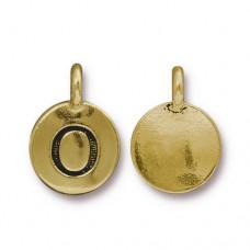 11x16mm TierraCast Letter Charms - O - Antique 22K Gold Plated - Each