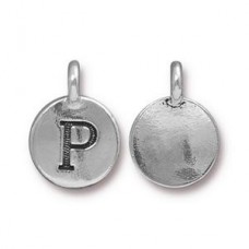 11x16mm TierraCast Letter Charms - P - Antique Silver - Each