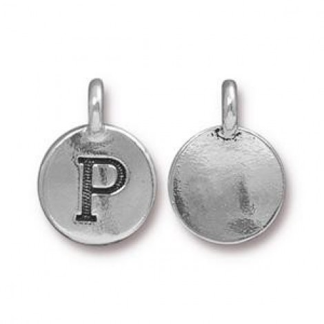 11x16mm TierraCast Letter Charms - P - Antique Silver - Each