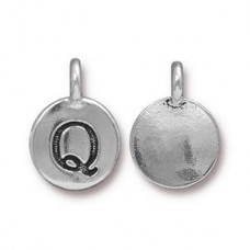 11x16mm TierraCast Letter Charms - Q - Antique Silver - Each