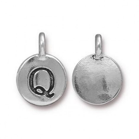 11x16mm TierraCast Letter Charms - Q - Antique Silver - Each