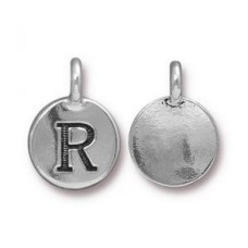 11x16mm TierraCast Letter Charms - R - Antique Silver- Each