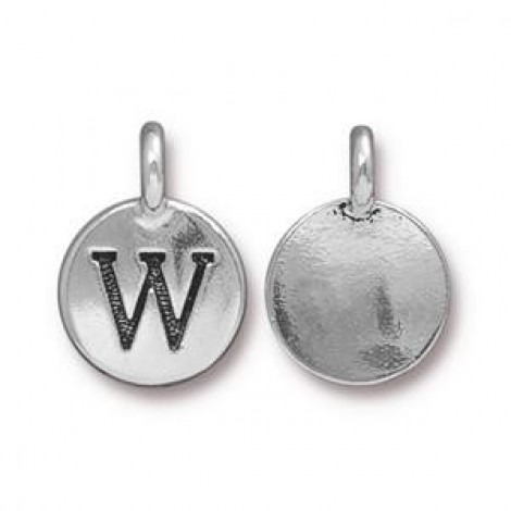11x16mm TierraCast Letter Charms - W - Antique Silver - Each