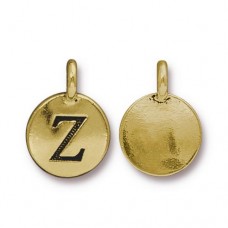 11x16mm TierraCast Letter Charms - Z - Antique 22K Gold Plated
