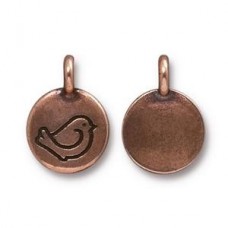 17mm TierraCast Ant Copper Plated Fat Bird Charms - Pack of 2
