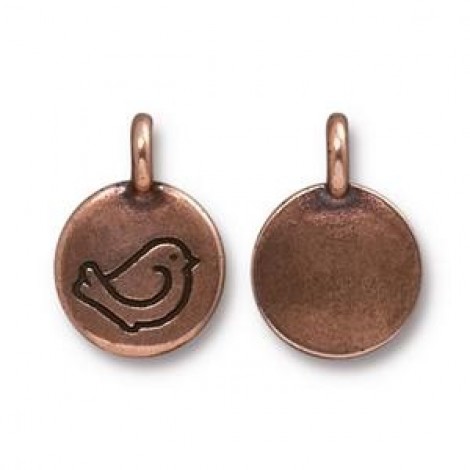 17mm TierraCast Ant Copper Plated Fat Bird Charms - Pack of 2
